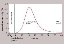1 Hydration heat development of a slowly reacting C3S (w/s=0.50, 20 °C)