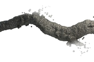 2 By the targeted use of compressed air in the mortar flour a flowable fluid is created