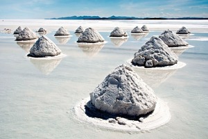Salt mounds at Salar de Uyuni/Bolivia