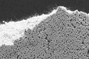 Close-up of fresh ­aerated concrete