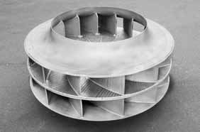 1 Wear-protected impeller for the separator fan in a cement grinding plant