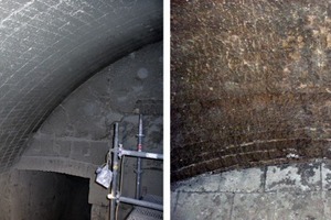 5 Basic-lined vault, condition after 2 (left) and 9 years (right)