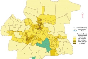 1 Map showing ­ward-wise population density, Nashik