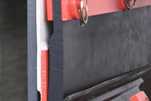 3 Martin Engineering designed a simple rubber clamp assembly requiring no tools to change the sealing strip