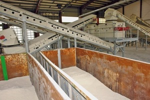 4 The gained materials are separated in containers