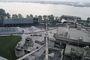 2 Raw materials as limestone, gypsum, some silica sources, coal and petcoke comes in by barge and is stored partly in sheds close to the banks of the Fraser River