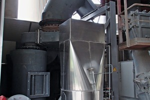 7 Partly visible cyclones for separation of the heated dust particles after the thermal treatment in the second preheater line