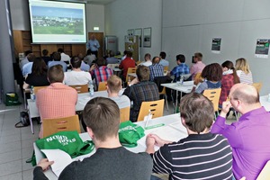 1 The students listened attentively to the address by Dr. Ulrich Schneider, Manager of HeidelbergCement AG’s Leimen plant