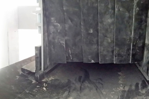 3 Dust curtains are set throughout the chute to slow air flow and reduce fugitive particle emissions