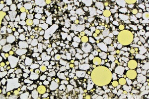 2 Photomicrograph of thin section of FM 10, microstructure with small and large air voids