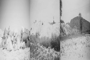 1 Limestone slag, fine-particle marble-cutting remnants, fine-particle burnt-clay brick remnants and outdoor storage of remnants