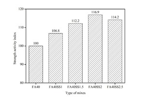 5 Strength activity index of CHVFA mortars mixed with SS
