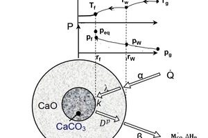 1 Decomposition model of spherical limestone particle