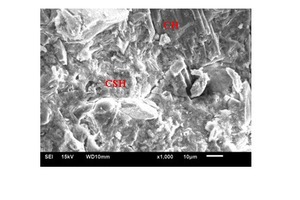 10 Micrograph of 7-day hydrated cement pastes (a) PSC-C-1-55, (b) PSC-A-55