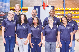 1 The team of Haver & Boecker Southern Africa (left to right): Sarina Karstens, Jonas Komitsch, Jade Edas, Norbert Tschudy, Abrisia Maswinyane, Fabian Stuart, Sylvia Landman, Cianne Scheepers, Benoit Yenga