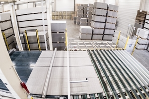 6 The gypsum fibreboards are transported for drying into the furnace line after setting