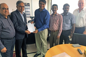 From left to right: Dr. Ravi Sood, Director Operations-Nigeria, Arvind Pathak, Group Chief Operating Officer, Debesh Banerjee, Area Sales Manager FLS, Mahesh Kumar, Asst. General Manager, Erudhayadhas Rajesh, General Manager FLS, Flemming Strand, Managing Director FLS Nigeria