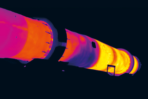 6 Thermal scan illustrating the thermal conductivity of lining and kiln shell