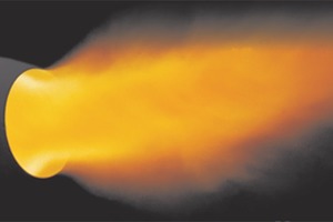 3 Flame pattern, pulverised wood burner