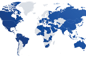 3 Export countries of Taiheiyo Engineering (coloured blue in the world map)