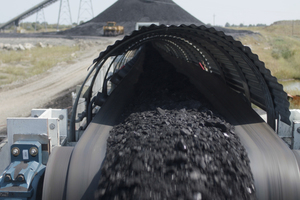 The overland conveyor transports coal, for example, from the underground mine to the main processing plant
