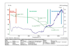 2 Thermogravimetric and differential scanner calorimeter analysis shows the temperature window for calcination before recrystallization occurs