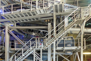 1 Processing line with vibrating screens and classifiers