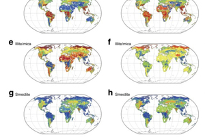 3 Global distribution of clay-size minerals [6]