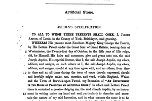 1 Patent no. BP 5022 by Joseph Aspin