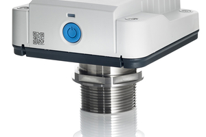 1 The Micropilot FWR30 from Endress+Hauser is a wireless radar sensor for measuring levels in plastic containers. A process connection for installation in metal tanks and silos is also available