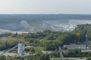 5 View of the currently still active chalk deposit from the heat exchanger tower
