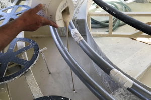 Pouring the gypsum mould