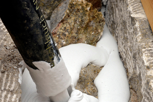4 Filling a double-shell demonstrator wall with foam gypsum (practical test Project SULFOAM [21])
