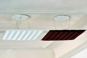9 GIPSTEX lightweight elements, ceiling suspension variant (showcase object M1 Kunstzone Gera)
