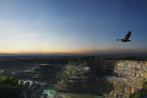 Aerial view of the Oetelshofen limestone quarry