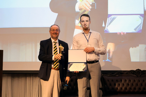 2 Young researcher award was presented from Prof Dr Johann Plank to Dr Manuel Ilg from BASF Construction Additives GmbH, Trostberg/Germany